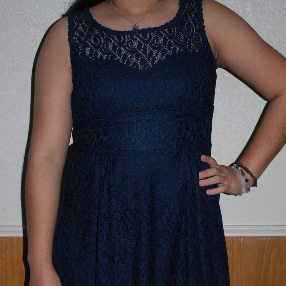 B. Darlin Lace Dress Women Size 3/4 Blue